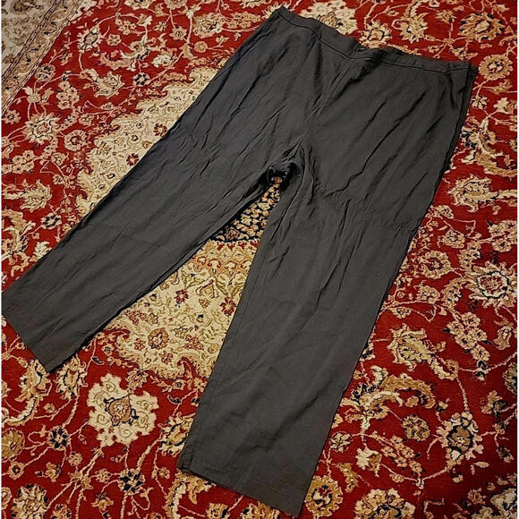 Eileen Fisher Women's Pants 24W Italian Fabric Crepe Stretch Gray Linen Blend #Z - Picture 3 of 11